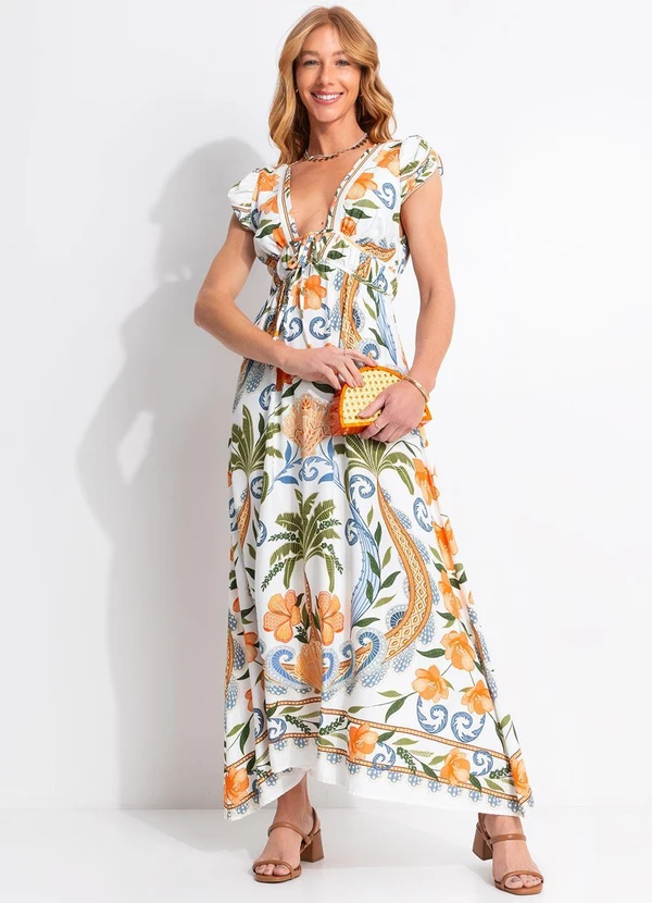 Farm - Vestido Longo Tina Bege 5