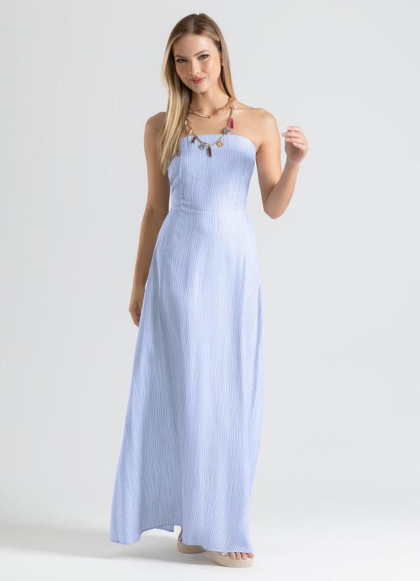 Cativa - Vestido Longo Tomara que Caia em Viscose Azul