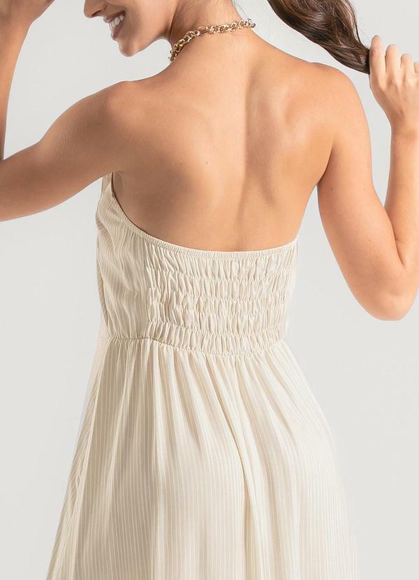 Cativa - Vestido Longo Tomara que Caia em Viscose Bege 4