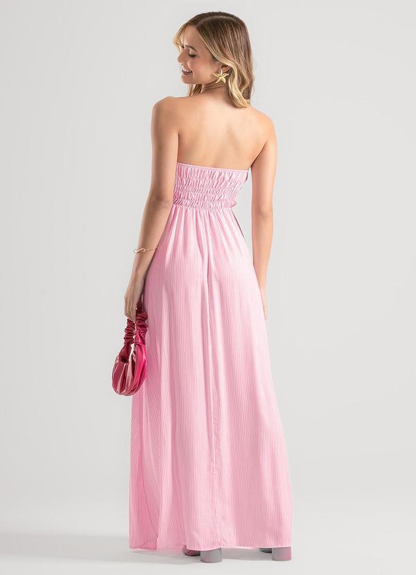 Cativa - Vestido Longo Tomara que Caia em Viscose Rosa 2