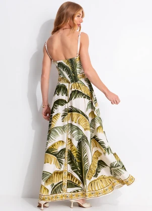 Farm - Vestido Longo Trancoso Bege - FARM