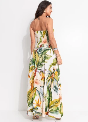 Farm - Vestido Longo Tropicalia Off White - FARM