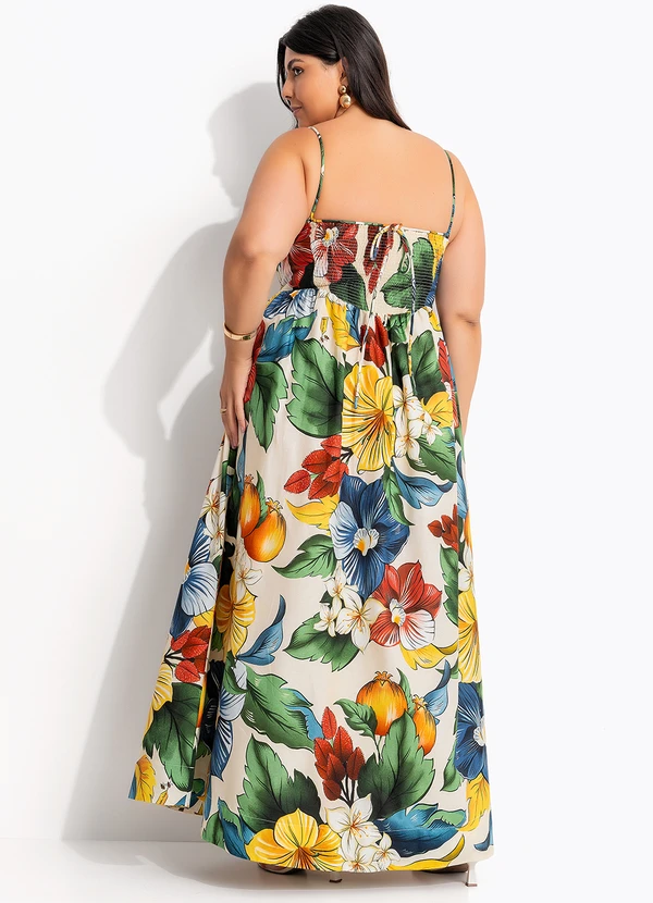 Farm - Vestido Longo Tropicalzinho Bege 7