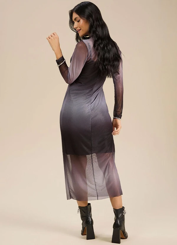 Angel - Vestido Longo Tule C/Combinacao Preto 2