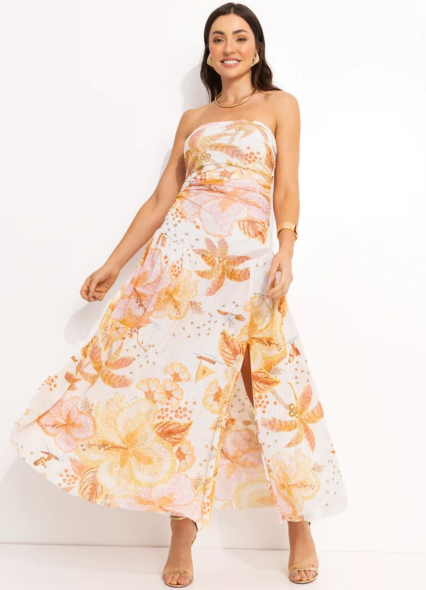 Farm - Vestido Longo Tule Off White