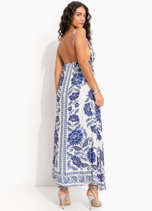Farm - Vestido Longo Valentina Azul - FARM