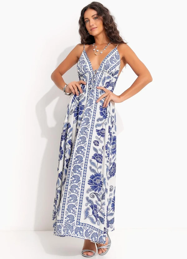 Farm - Vestido Longo Valentina Azul 3