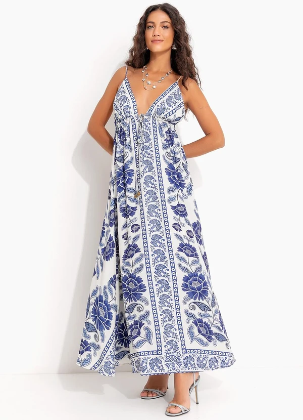 Farm - Vestido Longo Valentina Azul 4