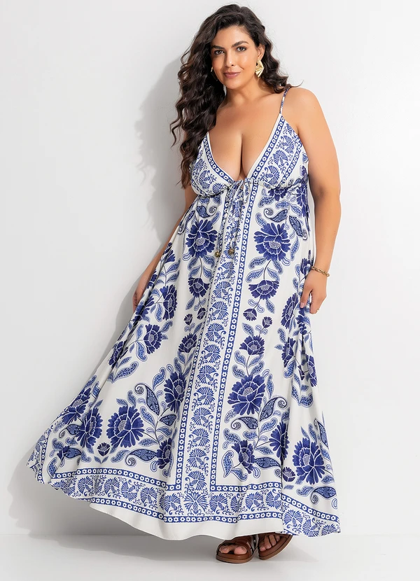 Farm - Vestido Longo Valentina Azul 8