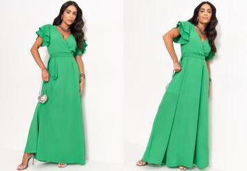 Vestido Longo Verde com Cinto