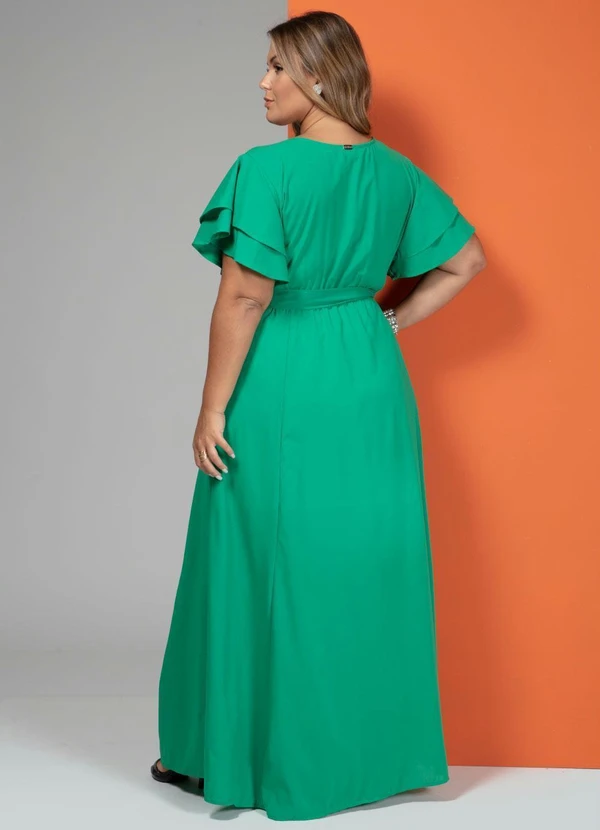 Quintess - Vestido Longo Verde com Cinto 2