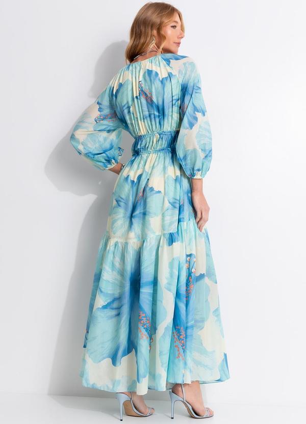 Farm - Vestido Longo Vestida de Flor Azul 2