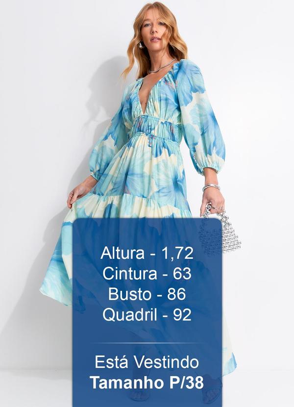 Farm - Vestido Longo Vestida de Flor Azul 6