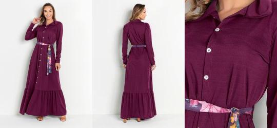 Vestido Longo Vinho
