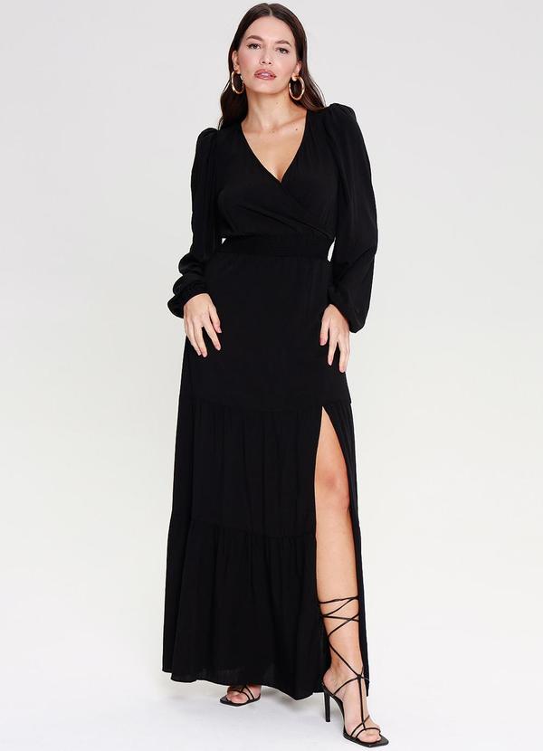 Gatabakana - Vestido Longo Visco Preto