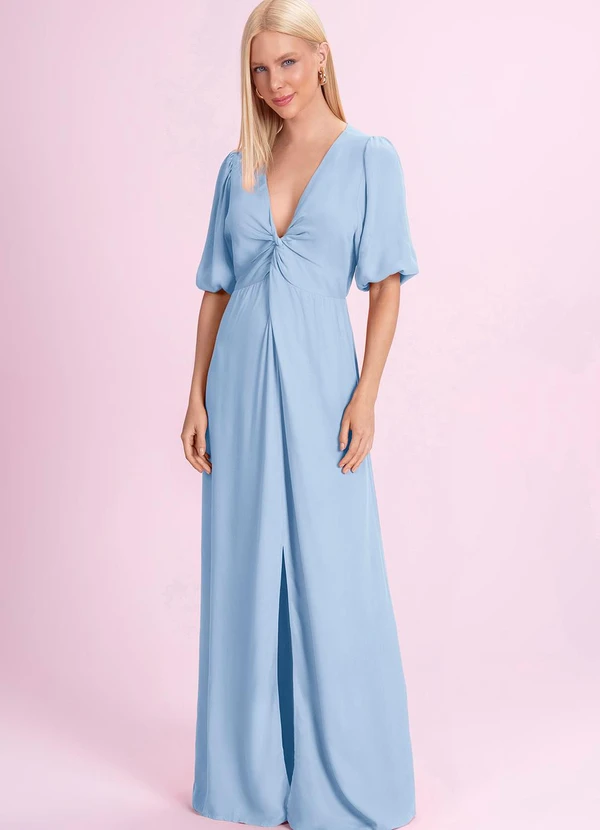 Angel - Vestido Longo Viscose Azul