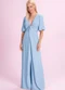 Angel - Vestido Longo Viscose Marrom - variação: Azul