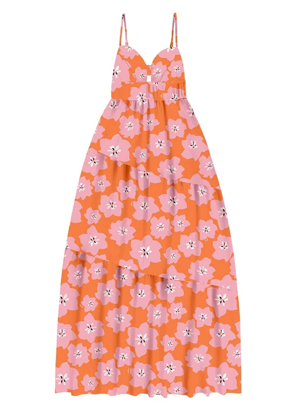 Angel - Vestido Longo Viscose Laranja