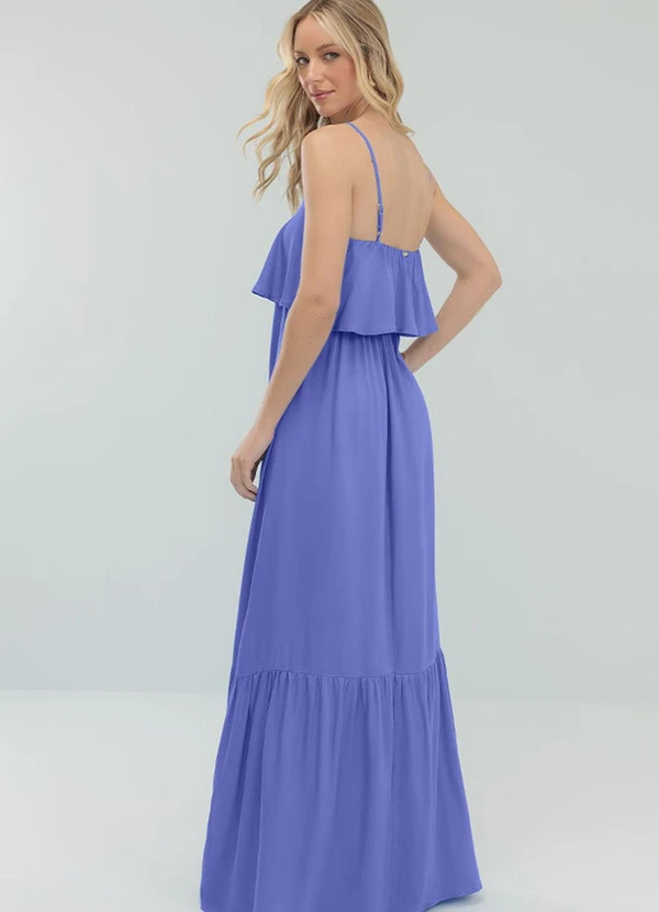 Angel - Vestido Longo Viscose Lisa Azul 2