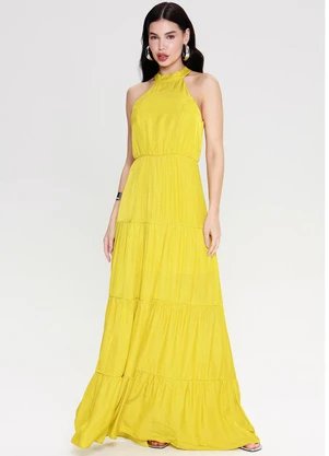 Outlet - Vestido Longo Viscose Verde - OUTLET