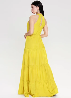 Outlet - Vestido Longo Viscose Verde - OUTLET