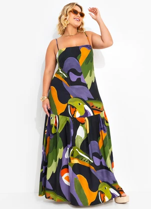 Farm - Vestido Longo Voo Doce Preto - FARM