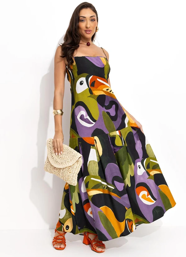 Farm - Vestido Longo Voo Doce Preto 5