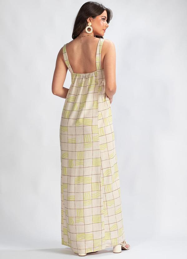 Animale Jeans - Vestido Longo Xadrez Malha Bege 2