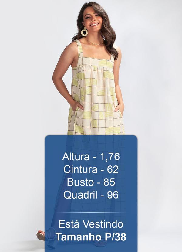 Animale Jeans - Vestido Longo Xadrez Malha Bege 5