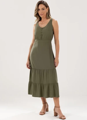 Principessa - Vestido Longuete Verde Musgo Lua - PRINCIPESSA