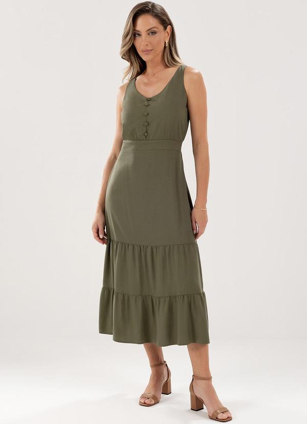 Principessa - Vestido Longuete Verde Musgo Lua