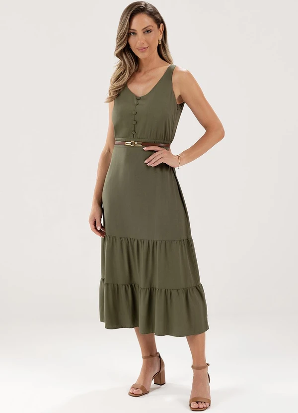 Principessa - Vestido Longuete Verde Musgo Lua 3