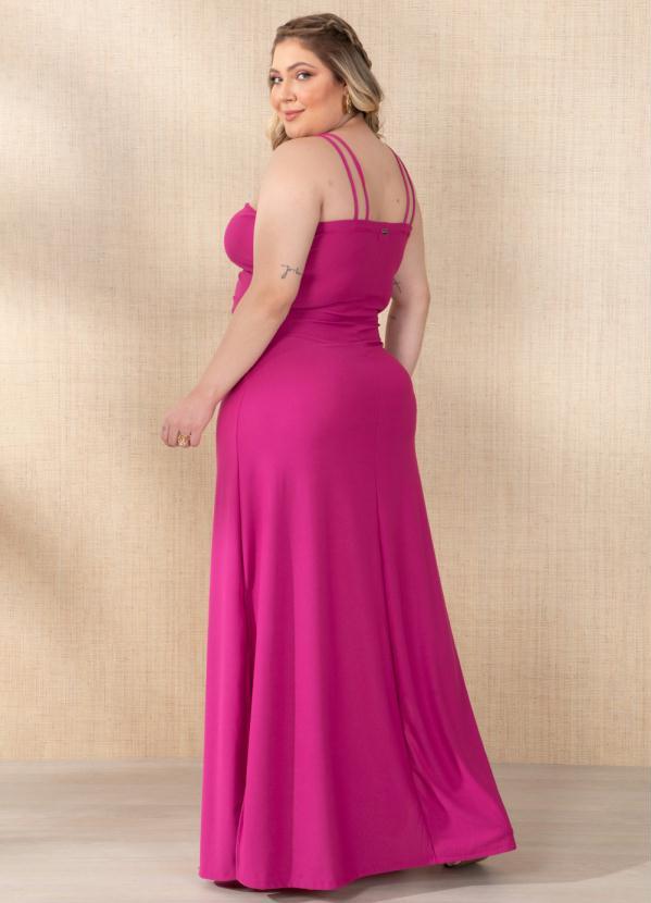 Quintess - Vestido Magenta com Drapeado no Busto 7