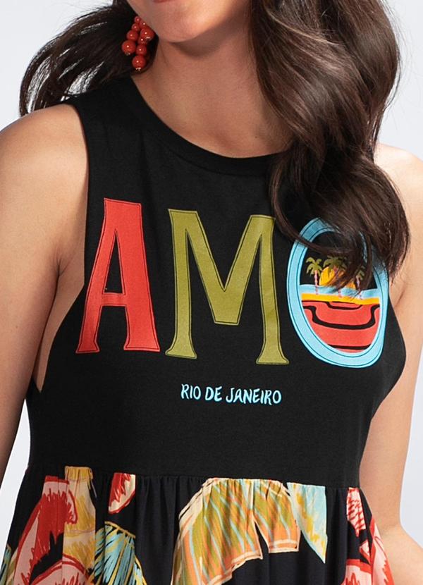 Farm - Vestido Malha Amo Rio de Janeiro Preto 3