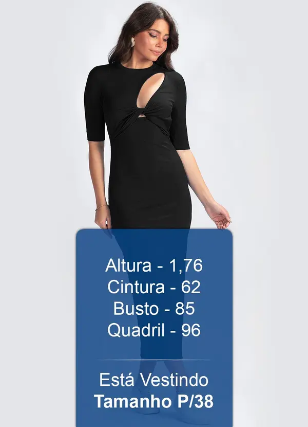 Colcci - Vestido Malha Canelada Preto 4
