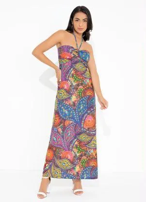 Queima Estoque - Vestido Mandalas com Amarração Ajustável - QUEIMA ESTOQUE