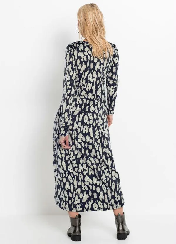 bonprix - Vestido Manga Longa com Bolsos Estampado/Onça 7