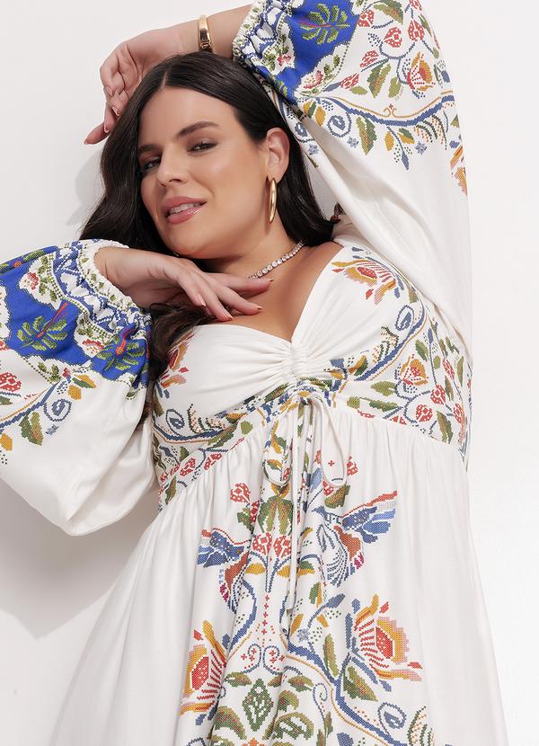 Farm - Vestido Manga Sonho Guarana Off White 13