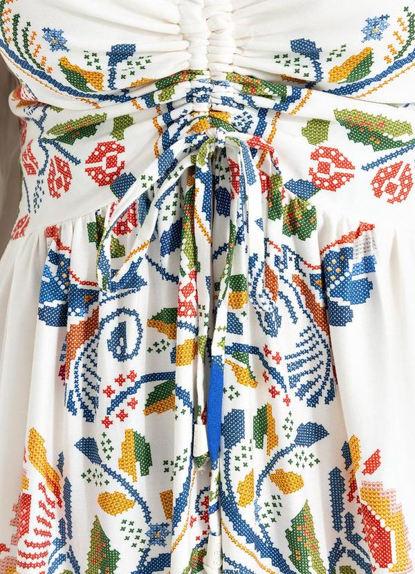 Farm - Vestido Manga Sonho Guarana Off White 7