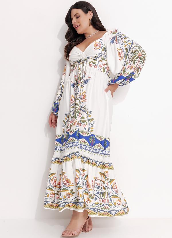 Farm - Vestido Manga Sonho Guarana Off White 10