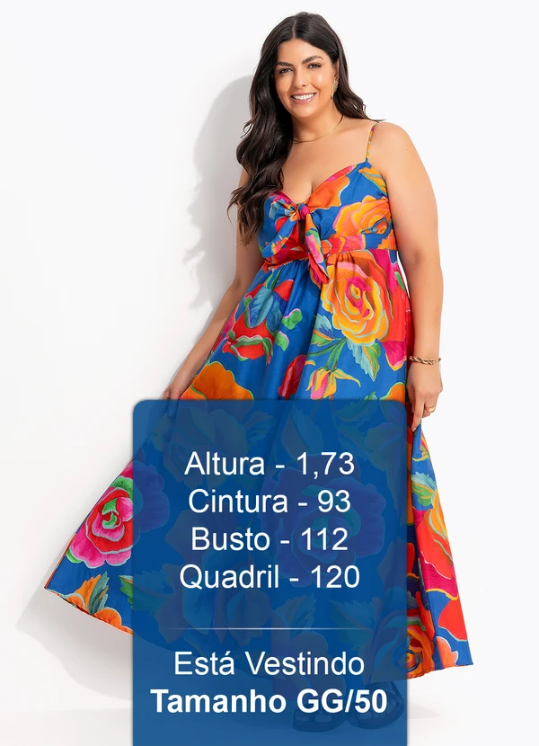 Farm - Vestido Marias Rosas Pintadas Azul 11