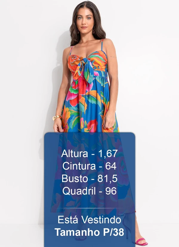 Farm - Vestido Marias Rosas Pintadas Azul 5