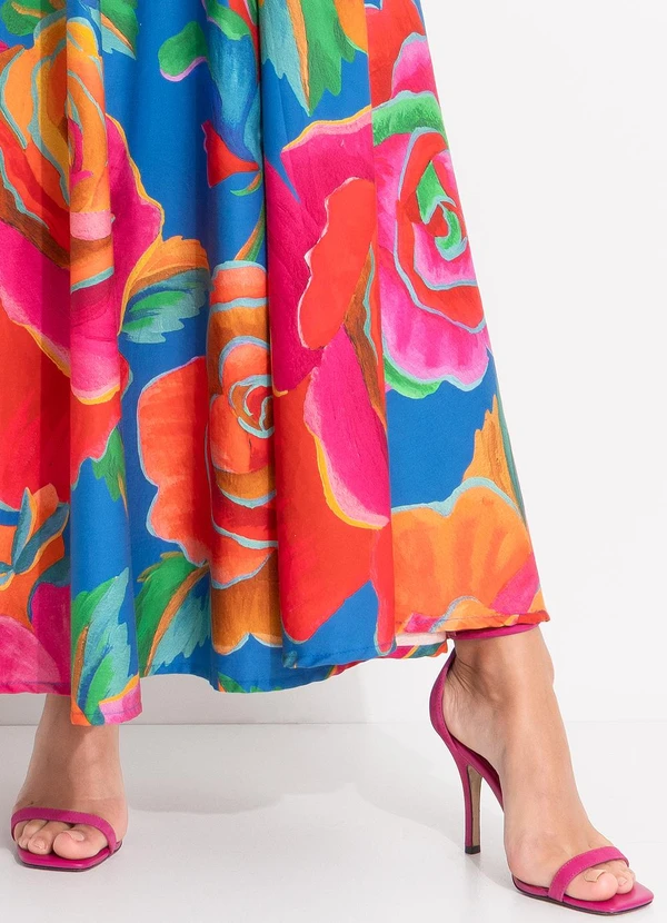 Farm - Vestido Marias Rosas Pintadas Azul 6