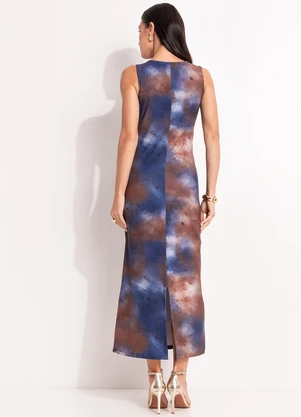 Quintess - Vestido Marmorizado em Malha Fria - QUINTESS