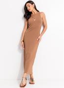 Vestido Marrom em Malha Anarruga