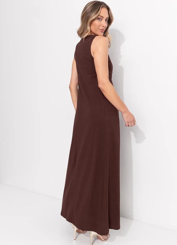 Quintess - Vestido Marrom em Malha de Algodão 2