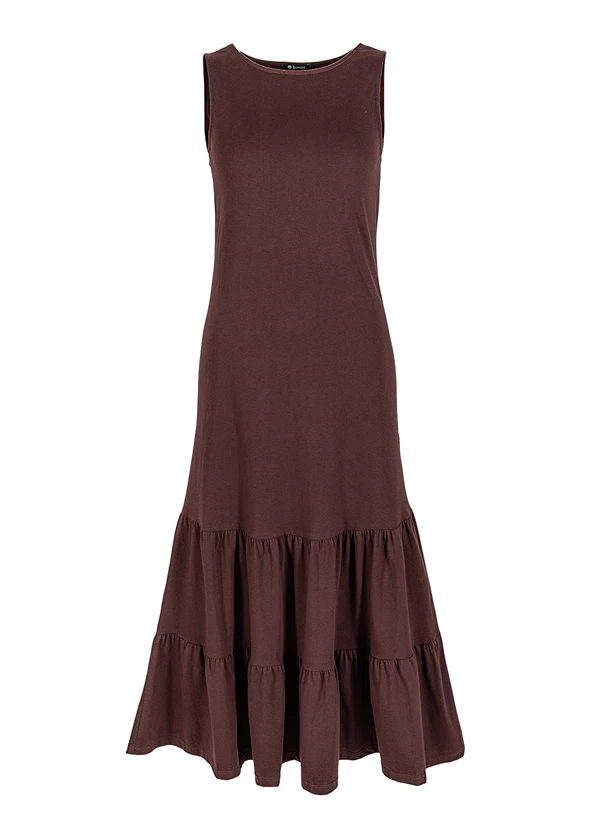 Quintess - Vestido Marrom em Malha de Algodão 6