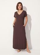 Vestido Marrom em Malha de Viscose