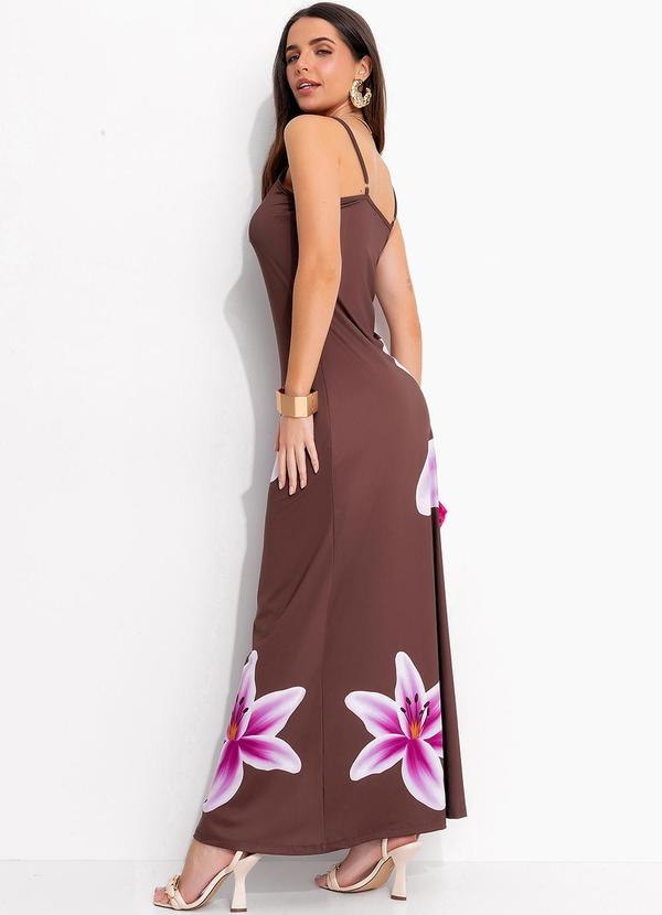 Quintess - Vestido Marrom em Malha Fria 6