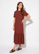 Vestido Marrom em Malha Texturizada